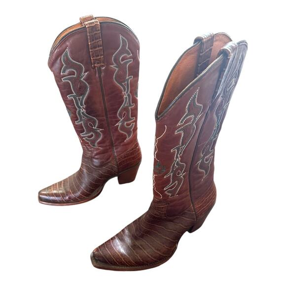Idyllwind Women’s Frisk Me Printed Leather Snip Toe Western Boots Size 9 - Picture 1 of 12